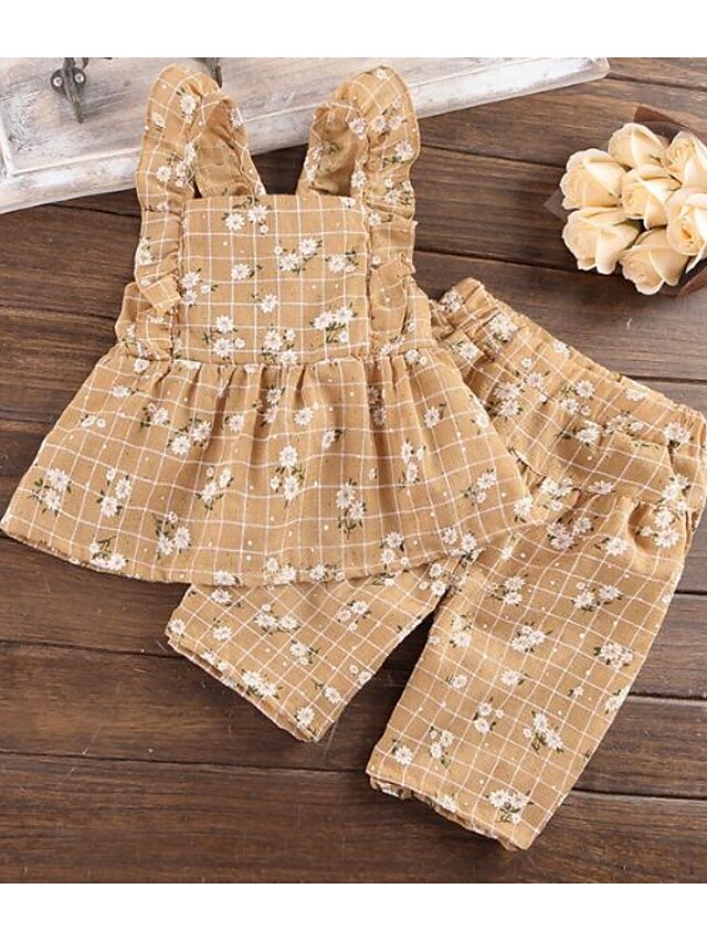 Girls' 3D Other Solid Colored Clothing Set Spring Fall Cotton