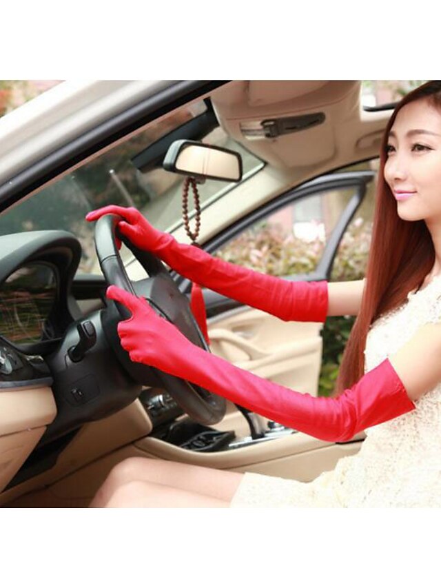  Women's Basic Polyester Fingertips Gloves - Solid Colored / Summer