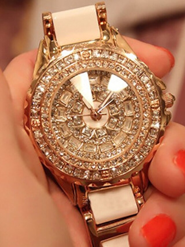  Mulheres Relógios Luxuosos Bracele Relógio Relógio de Pulso Quartzo senhoras Criativo Analógico Rosa ouro / Aço Inoxidável / Aço Inoxidável