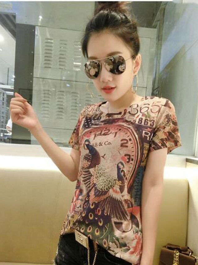  Women's Casual T-shirt Print