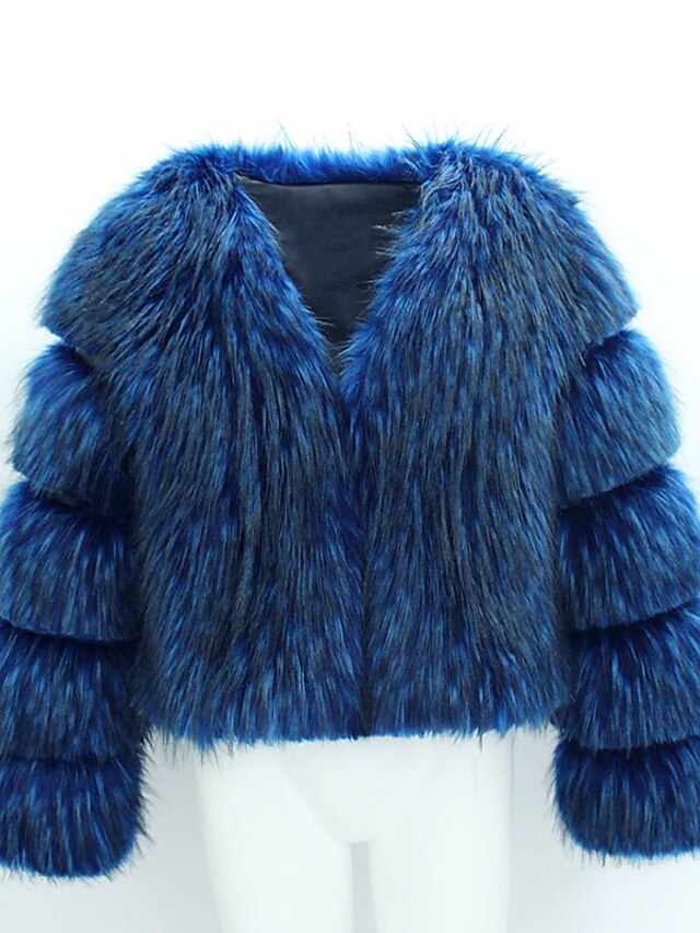  Women's Street chic / Sophisticated Faux Fur Fur Coat - Camouflage / Winter