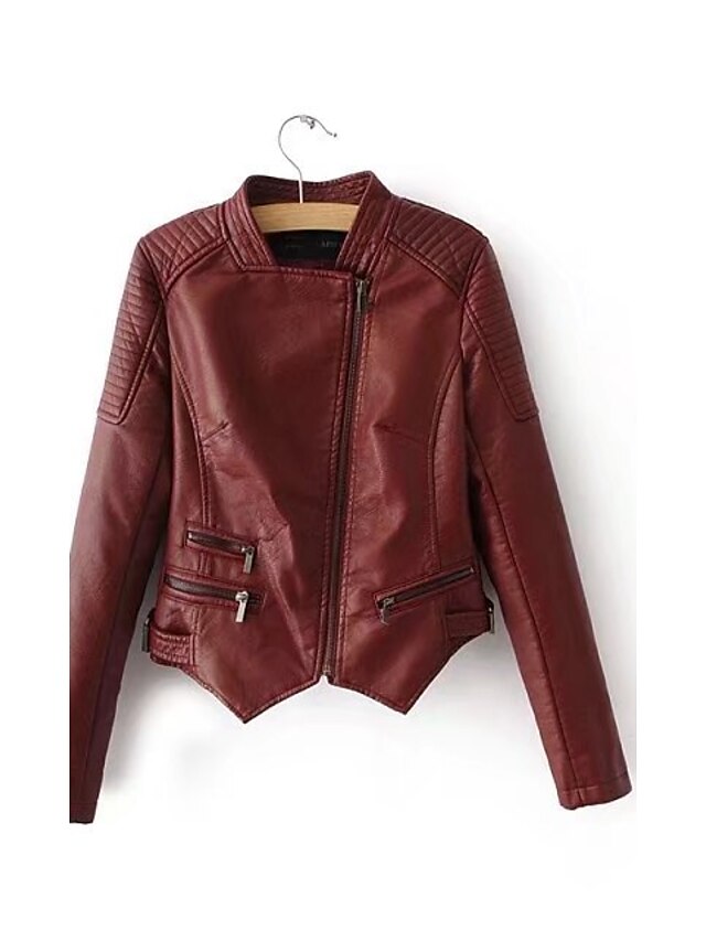  Women's Sports Going out Casual Street chic Punk & Gothic Spring Fall Leather Jacket