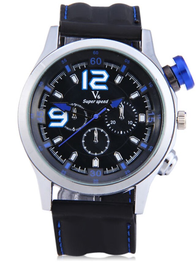  V6 Pánské Sportovní hodinky Náramkové hodinky Křemenný Silikon Černá Stopky Cool Velký ciferník Analogové Na běžné nošení Módní - Černá / Modrá Stříbrná / Červená