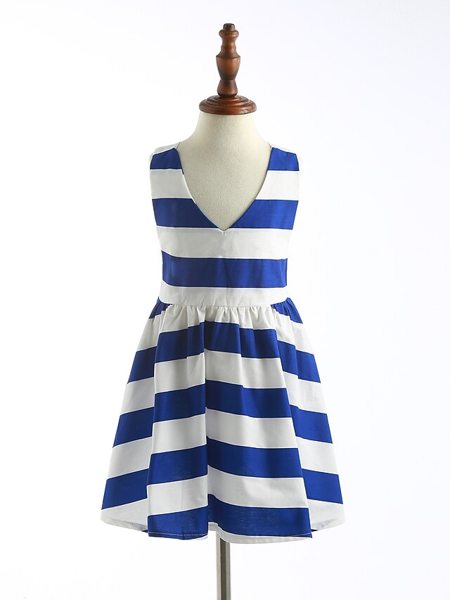  Mädchen' Ärmellos Gestreift 3D-gedruckte Grafik Kleider Streifen Baumwolle Kleid Sommer