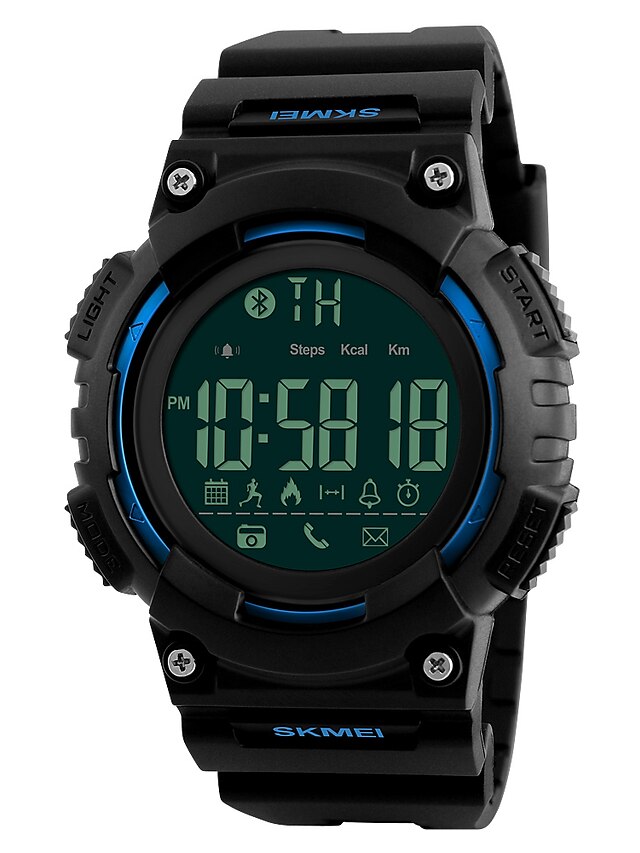  SKMEI Men's Sport Watch / Smartwatch / Wrist Watch Japanese Alarm / Calendar / date / day / Chronograph PU Band Fashion / Unique Creative Watch Black / Water Resistant / Water Proof / Stopwatch / LED