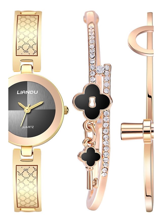  Mulheres Bracele Relógio Relógio de Pulso Quartzo Aço Inoxidável Dourada / Ouro Rose Criativo Venda imperdível Analógico Elegante - Dourado