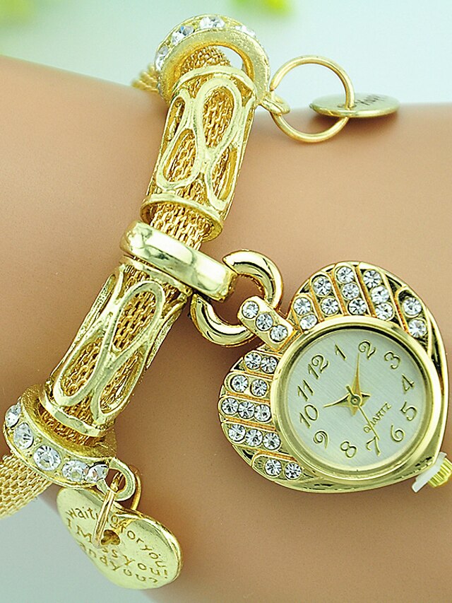  Damen Uhr Armband-Uhr Quartz Legierung Silber / Gold Strass Analog Heart Shape Modisch Gold Silber / Ein Jahr / Ein Jahr / Tianqiu 377