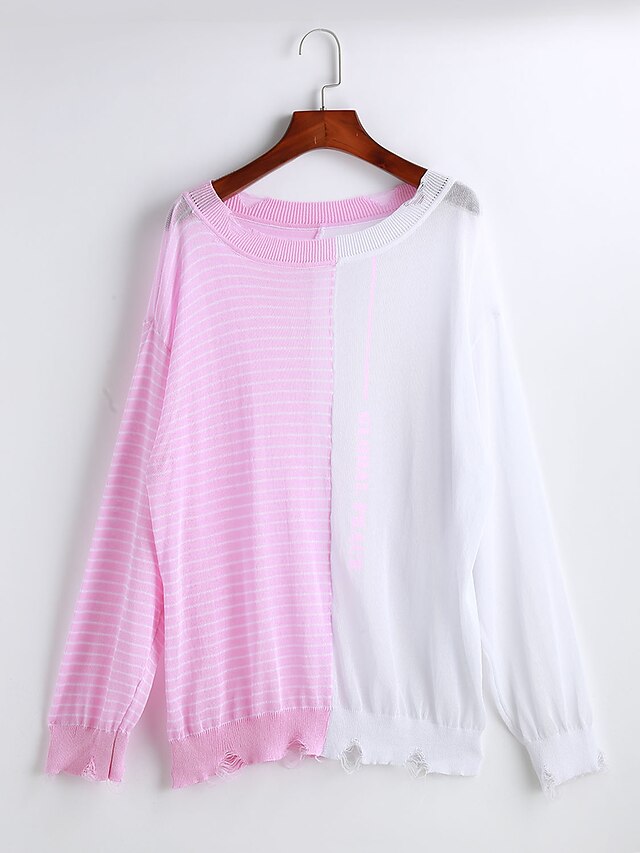  Women's Casual Blouse - Solid Colored Striped