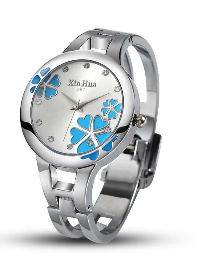  Women's Quartz Simulated Diamond Watch Unique Creative Watch Fashion Watch Chinese Casual Watch Alloy Band Bangle Silver