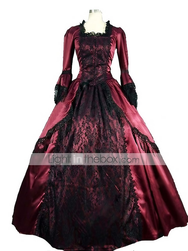  روكوكو فيكتوريا القرن ال 18 فستان كوكتيل فستان قديم فساتين أزياء الحفلة طول الأرض طول الركبة نسائي للفتيات دانتيل منفوش قياس كبير حسب الطلب