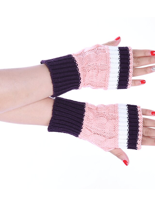  Γυναικεία Μονόχρωμο Χειμερινά Γάντια Μέχρι τον καρπό Μισά Δάχτυλα Γάντια