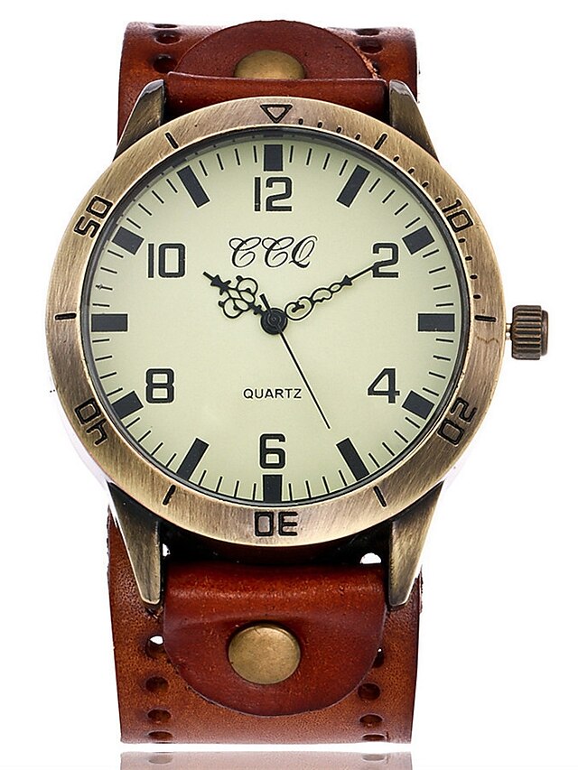  Women's Men's Wrist Watch Analog Quartz Elegant Casual Watch / Leather