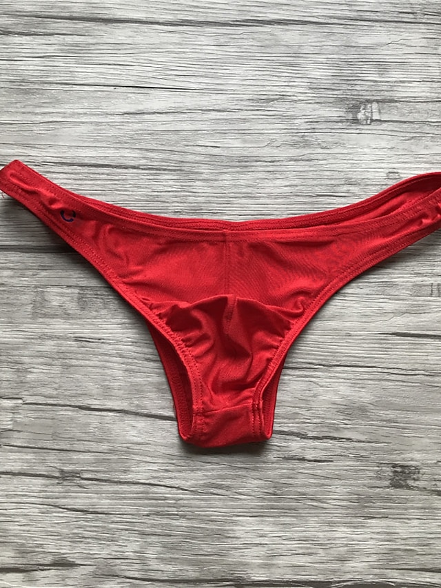  Hombre Slip 1 PC Ropa interior Color sólido Licra Poliéster Súper Sexy Azul Piscina Rojo M L XL