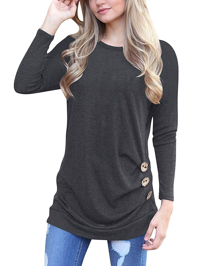  Women's Holiday Street chic T-shirt - Solid Colored / Fall