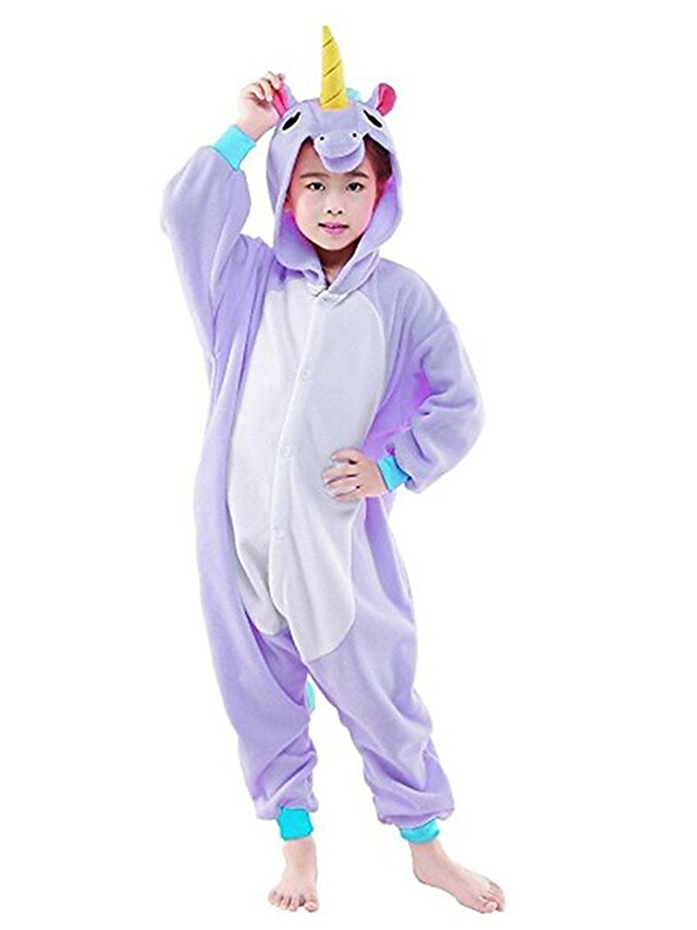 Toys & Hobbies Cosplay & Costumes | Kids Kigurumi Pajamas Unicorn Flying Horse Animal Onesie Pajamas Polar Fleece White+Blue / W