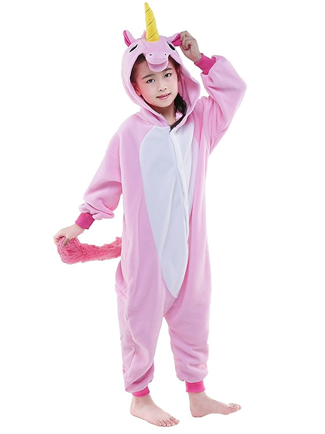 Toys & Hobbies Cosplay & Costumes | Kids Kigurumi Pajamas Unicorn Flying Horse Animal Onesie Pajamas Polar Fleece White+Blue / W