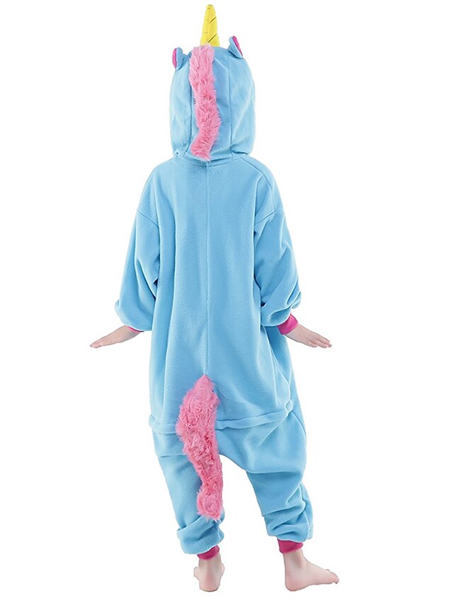 Toys & Hobbies Cosplay & Costumes | Kids Kigurumi Pajamas Unicorn Flying Horse Animal Onesie Pajamas Polar Fleece White+Blue / W