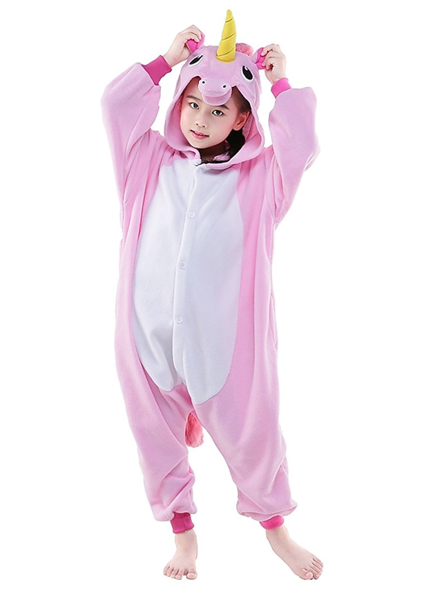 Toys & Hobbies Cosplay & Costumes | Kids Kigurumi Pajamas Unicorn Flying Horse Animal Onesie Pajamas Polar Fleece White+Blue / W