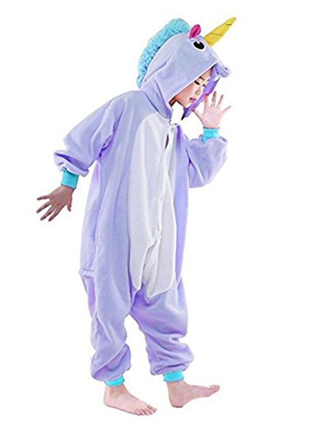 Toys & Hobbies Cosplay & Costumes | Kids Kigurumi Pajamas Unicorn Flying Horse Animal Onesie Pajamas Polar Fleece White+Blue / W