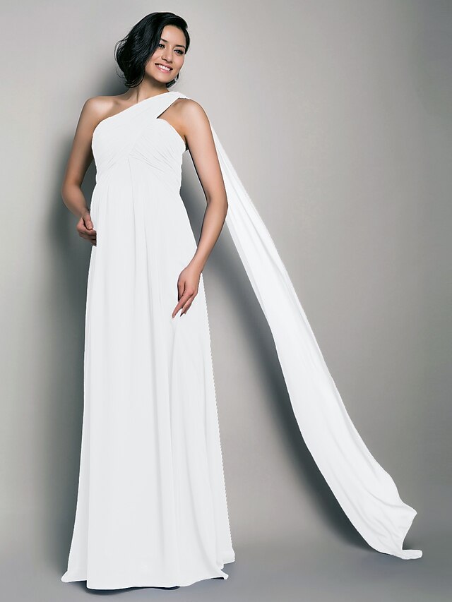 Sheath/Column Criss Cross Ruched Ankle-Length Maternity Bridesmaid Dresses main image 1