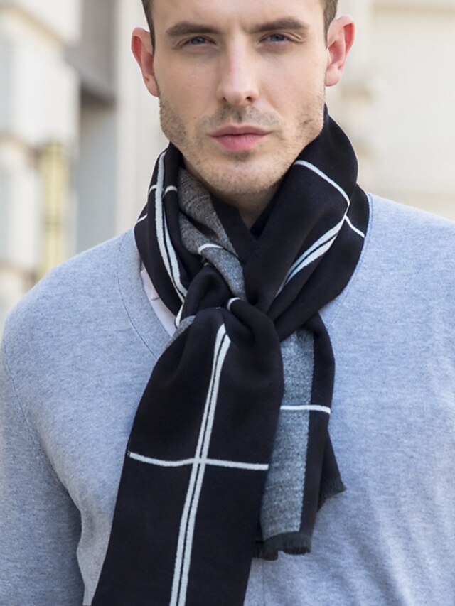 Men's Party / Basic Rectangle Scarf - Striped / Spring / Winter