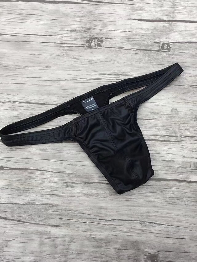 Men's Solid Colored G-string Underwear Low Waist Black S