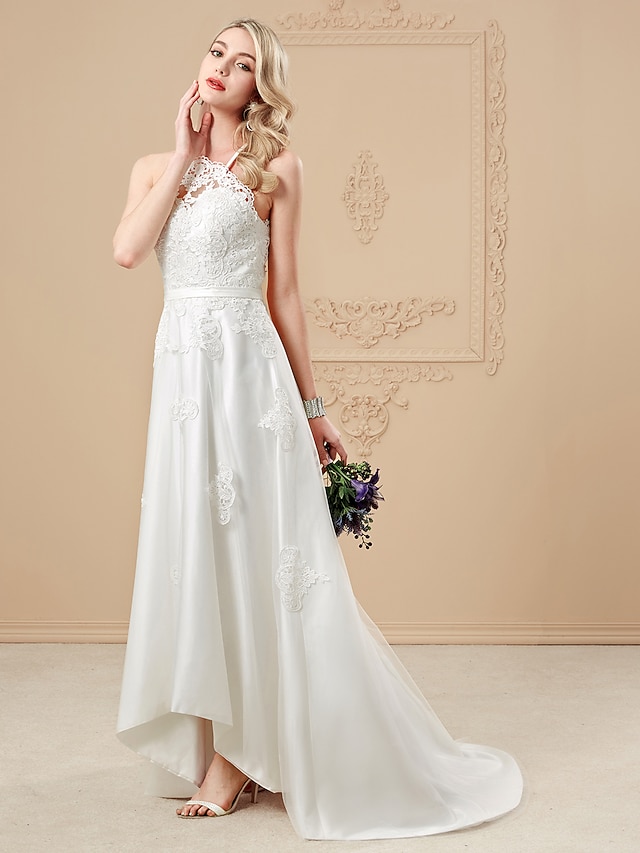A-Line Wedding Dresses Halter Neck 