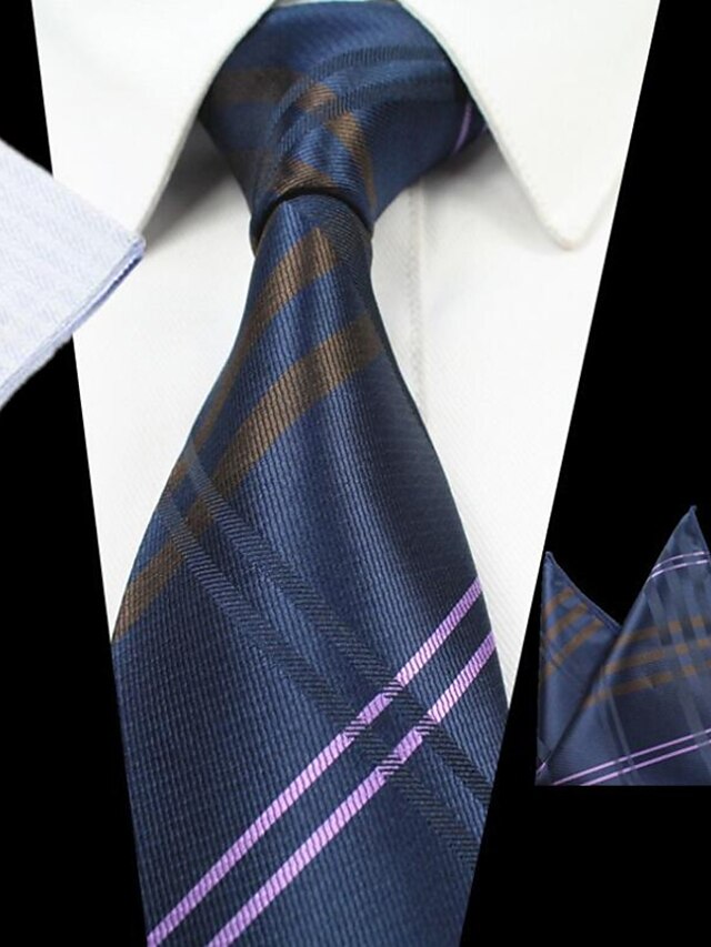  Men's Stripes Polyester Necktie - Striped