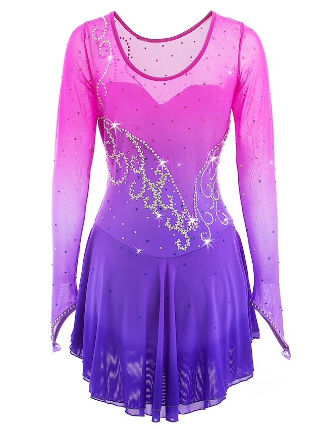 Figure Skating Dress Women's Girls' Ice Skating Dress Outfits Dark Red