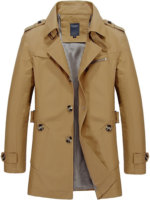 Men's Winter Coat Overcoat Trench Coat Short Coat Trench Coat Business ...