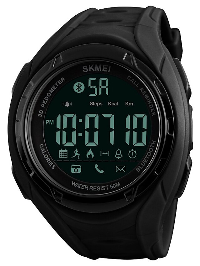  SKMEI Муж. Спортивные часы электронные часы Кварцевый Роскошь Защита от влаги Bluetooth Календарь Цифровой Черный Зеленый / Стеганная ПУ кожа