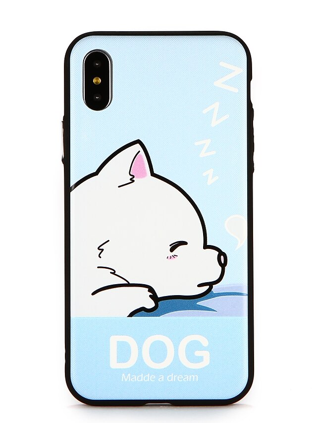  Etui Til Apple iPhone X / iPhone 8 Plus / iPhone 8 Præget / Mønster Bagcover Hund / Ord / sætning / Tegneserie Hårdt PC