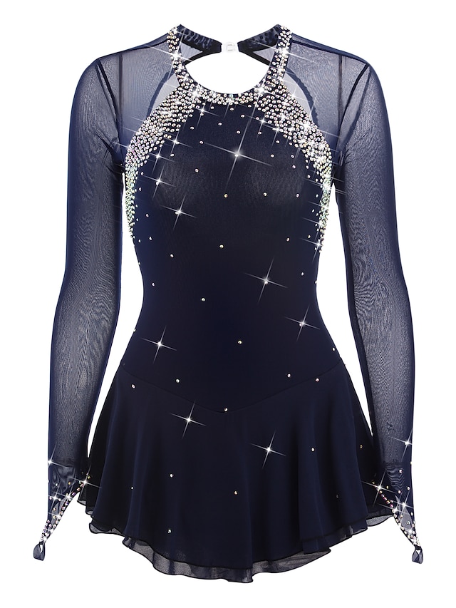 Figure Skating Dress Women's Girls' Ice Skating Dress Black White