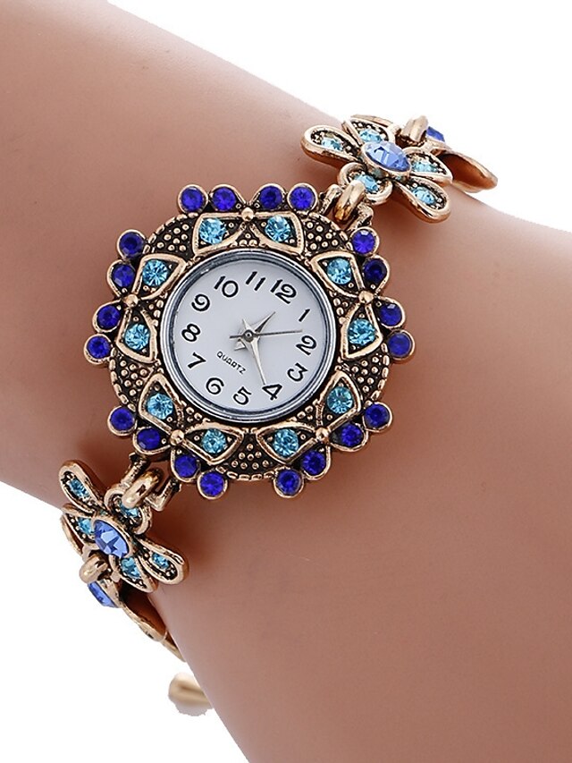  NAVIFORCE Women's Bracelet Watch Wrist Watch Quartz White / Blue Imitation Diamond Analog Casual Bohemian Vintage Fashion - White Blue One Year Battery Life / SSUO CR2025