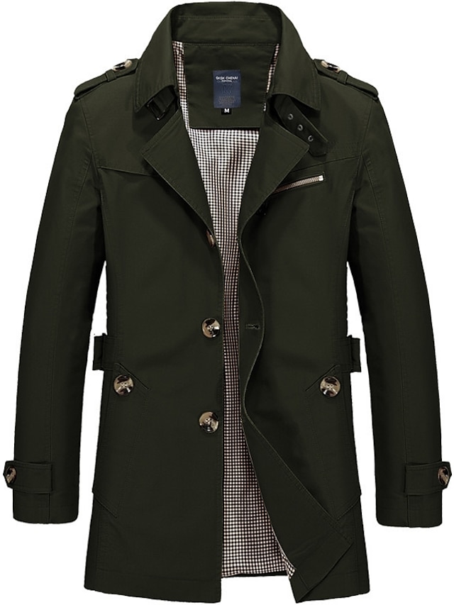 Men's Winter Coat Overcoat Trench Coat Short Coat Trench Coat Business ...