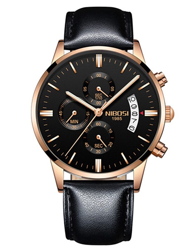  Men's Wrist Watch Quartz Luxury Water Resistant / Waterproof Calendar / date / day Chronograph Analog - Digital Gold / White White Black / One Year / Stainless Steel / Stainless Steel