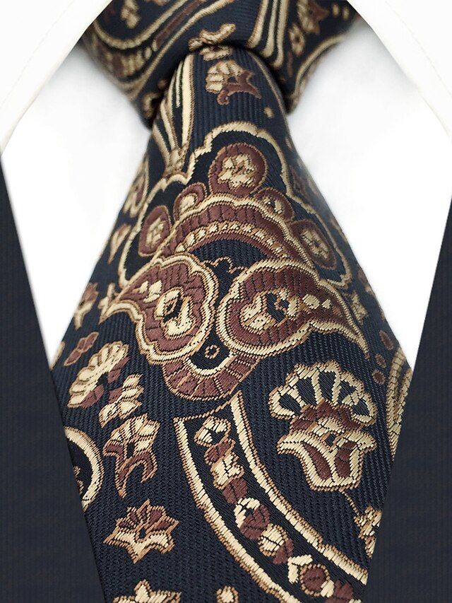  Men's Party / Work Necktie - Floral / Geometric / Jacquard