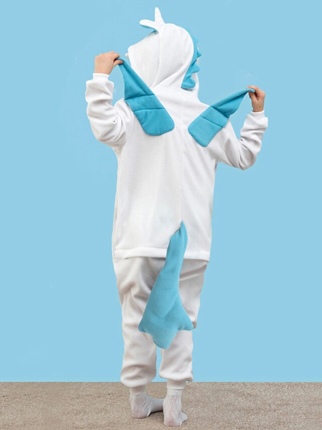 Toys & Hobbies Cosplay & Costumes | Kids Kigurumi Pajamas Unicorn Flying Horse Animal Onesie Pajamas Polar Fleece White+Blue / W