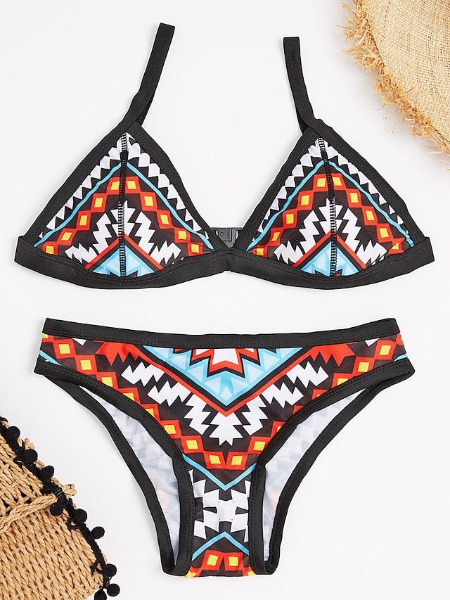 Dame Geometrisk Skærmfarve Bikini Badetøj badedragt M L 4120972 2021 – $25.99