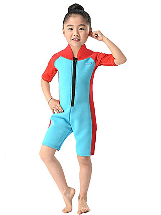  HISEA® ショートウェットスーツ ダイビングスーツ 抗紫外線 半袖 潜水 ファッション 春 夏 秋 / 子供用