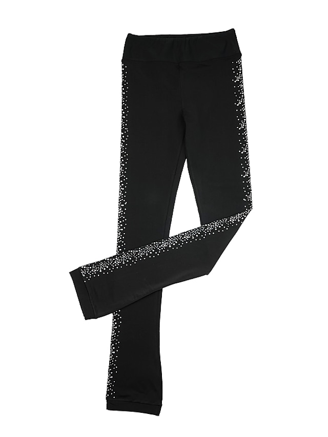  Pantaloni da pattinaggio artistico Per donna Da ragazza Pattinaggio sul ghiaccio Pantalone / Sovrapantaloni Nero Elastene Elasticizzato Competizione Vestiti da pattinaggio sul ghiaccio Tinta unita