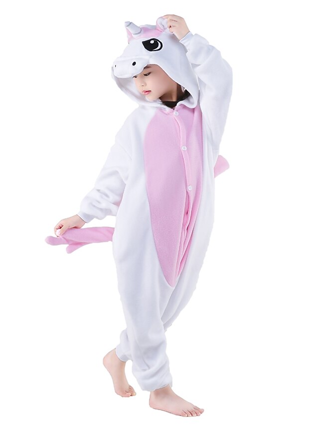 Toys & Hobbies Cosplay & Costumes | Kids Kigurumi Pajamas Unicorn Flying Horse Animal Onesie Pajamas Polar Fleece White+Blue / W