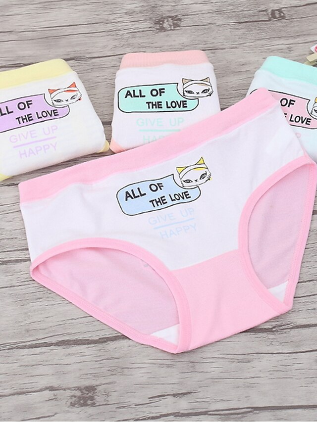  One-piece Suit Toddler Girls' Simple Print Cotton Underwear & Socks Pink