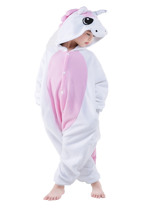 Toys & Hobbies Cosplay & Costumes | Kids Kigurumi Pajamas Unicorn Flying Horse Animal Onesie Pajamas Polar Fleece White+Blue / W