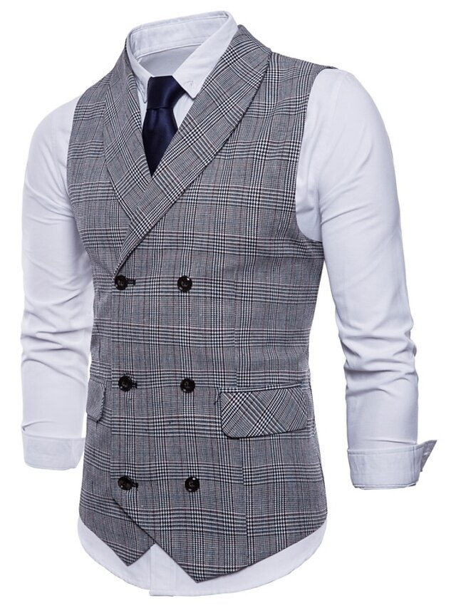 Men's Vest Suit Vest Waistcoat Wedding Work Business Holiday Formal ...