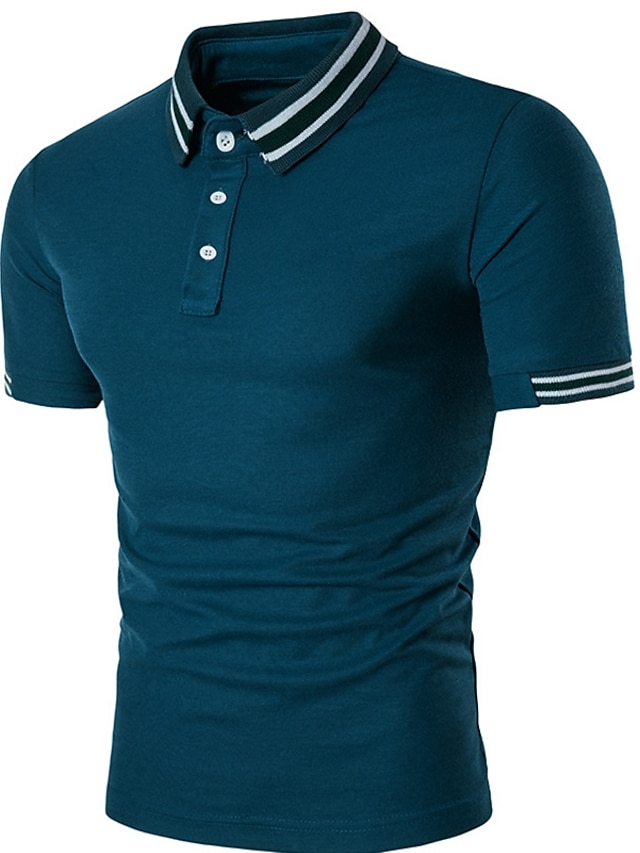 Men's Golf Shirt Solid Colored Short Sleeve Daily Tops Cotton Basic ...