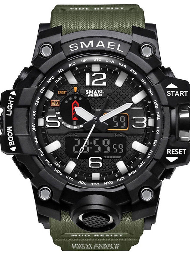  SMAEL Sport Watch Military Watch for Men's Analog - Digital Casual Calendar / date / day Chronograph Shock Resistant Plastic Silicone / Japanese / Stopwatch / Noctilucent / Large Dial / Japanese
