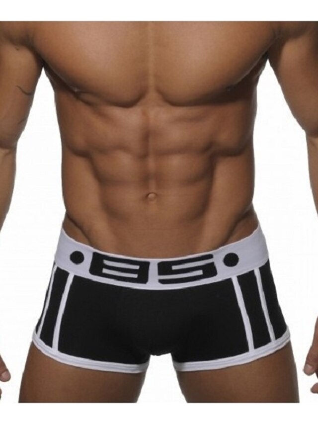  Hombre Estilo moderno Boxer - Normal, Un Color Media cintura Negro M L XL
