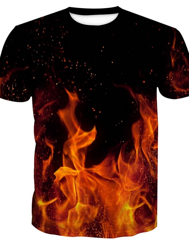  Ανδρικά T-shirt Βασικό Συνδυασμός Χρωμάτων Στρογγυλή Λαιμόκοψη Στάμπα Μαύρο / Κοντομάνικο / Καλοκαίρι