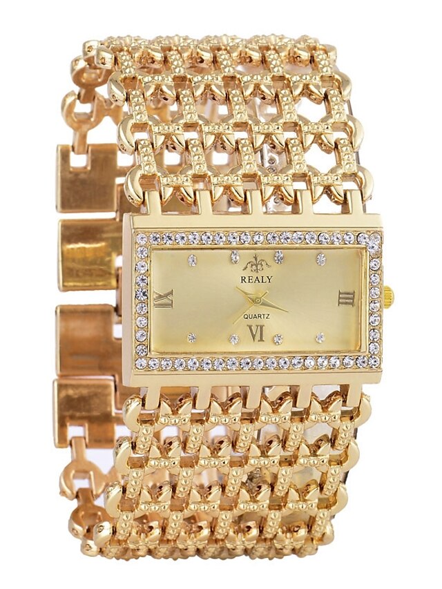 Women's Bracelet Watch Wrist Watch Diamond Watch Quartz Luxury Chronograph Casual Watch Imitation Diamond Analog Gold Silver / One Year